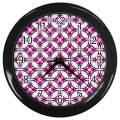 Cute Pretty Elegant Pattern Wall Clock (black) by GardenOfOphir