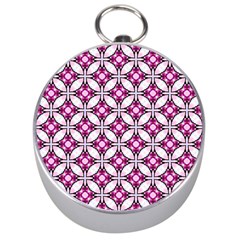 Cute Pretty Elegant Pattern Silver Compass