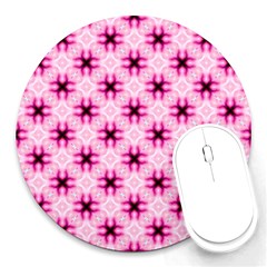 Cute Pretty Elegant Pattern 8  Mouse Pad (round)