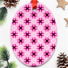 Cute Pretty Elegant Pattern Oval Ornament (two Sides)