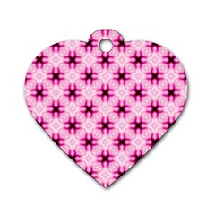 Cute Pretty Elegant Pattern Dog Tag Heart (two Sided) by GardenOfOphir