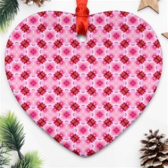 Cute Pretty Elegant Pattern Heart Ornament (two Sides) by GardenOfOphir