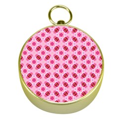 Cute Pretty Elegant Pattern Gold Compass by GardenOfOphir