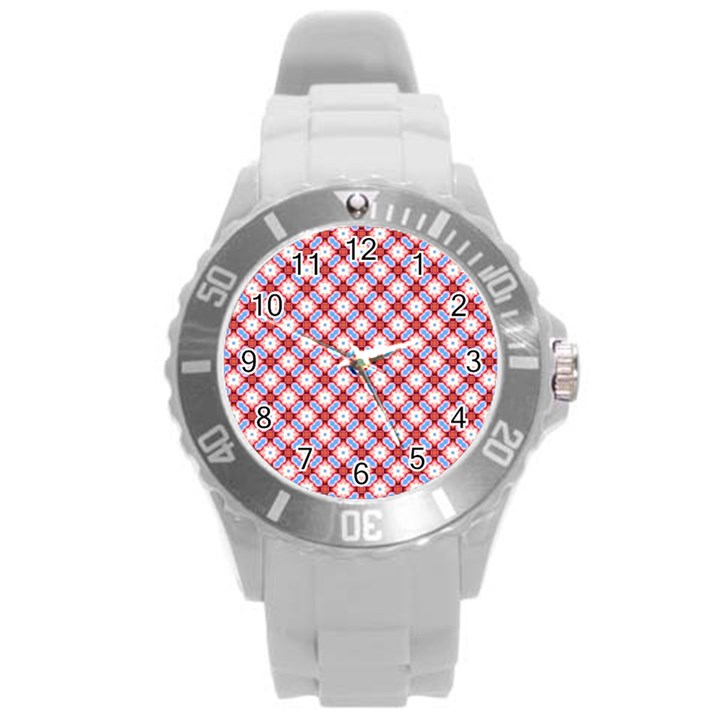 Cute Pretty Elegant Pattern Plastic Sport Watch (Large)