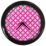 Cute Pretty Elegant Pattern Wall Clock (Black) Front