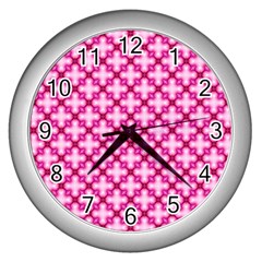 Cute Pretty Elegant Pattern Wall Clock (silver) by GardenOfOphir