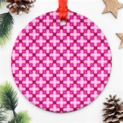 Cute Pretty Elegant Pattern Round Ornament (two Sides)