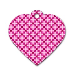 Cute Pretty Elegant Pattern Dog Tag Heart (two Sided) by GardenOfOphir