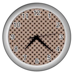 Cute Pretty Elegant Pattern Wall Clock (silver) by GardenOfOphir