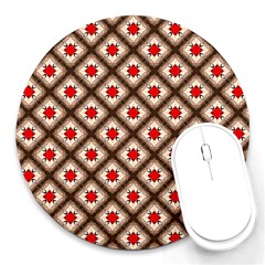 Cute Pretty Elegant Pattern 8  Mouse Pad (round) by GardenOfOphir