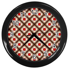 Cute Pretty Elegant Pattern Wall Clock (black) by GardenOfOphir