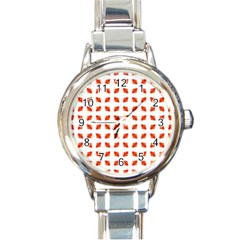 Cute Pretty Elegant Pattern Round Italian Charm Watch