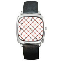 Cute Pretty Elegant Pattern Square Leather Watch