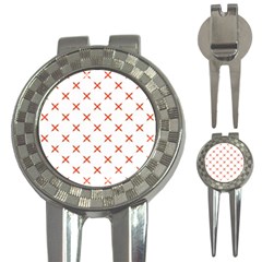 Cute Pretty Elegant Pattern Golf Pitchfork & Ball Marker