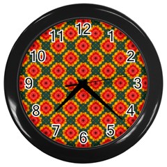 Cute Pretty Elegant Pattern Wall Clock (black) by GardenOfOphir