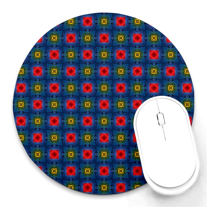 Cute Pretty Elegant Pattern 8  Mouse Pad (Round)