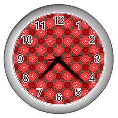 Cute Pretty Elegant Pattern Wall Clock (silver) by GardenOfOphir