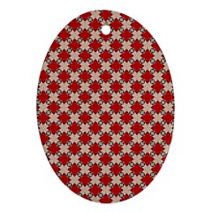 Cute Pretty Elegant Pattern Oval Ornament (two Sides)