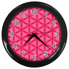 Cute Pretty Elegant Pattern Wall Clock (black) by GardenOfOphir