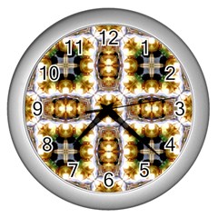 Cute Pretty Elegant Pattern Wall Clock (silver) by GardenOfOphir