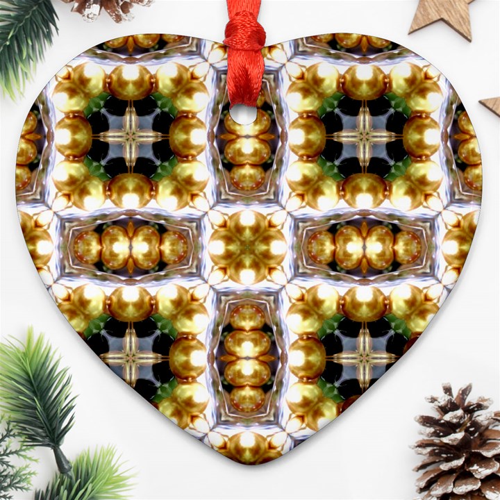 Cute Pretty Elegant Pattern Heart Ornament (Two Sides)