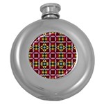 Cute Pretty Elegant Pattern Hip Flask (Round) Front