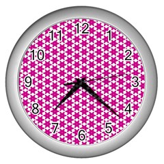 Cute Pretty Elegant Pattern Wall Clock (silver) by GardenOfOphir