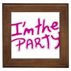 I Am The Party Typographic Design Quote Framed Ceramic Tile