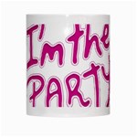 I Am The Party Typographic Design Quote White Coffee Mug Center