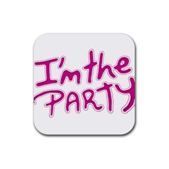 I Am The Party Typographic Design Quote Drink Coaster (square) by dflcprints