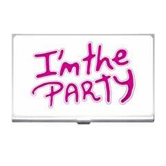 I Am The Party Typographic Design Quote Business Card Holder by dflcprints