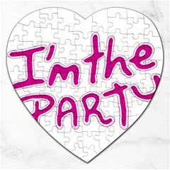 I Am The Party Typographic Design Quote Jigsaw Puzzle (heart) by dflcprints