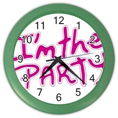 I Am The Party Typographic Design Quote Wall Clock (color) by dflcprints