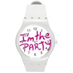 I Am The Party Typographic Design Quote Plastic Sport Watch (Medium) Front