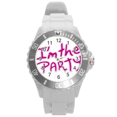 I Am The Party Typographic Design Quote Plastic Sport Watch (large) by dflcprints