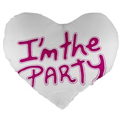 I Am The Party Typographic Design Quote 19  Premium Heart Shape Cushion by dflcprints