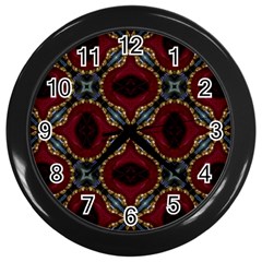 Cute Pretty Elegant Pattern Wall Clock (black) by GardenOfOphir