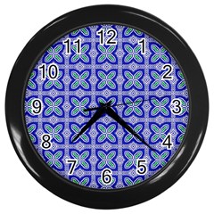 Cute Pretty Elegant Pattern Wall Clock (black) by GardenOfOphir