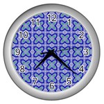 Cute Pretty Elegant Pattern Wall Clock (Silver) Front