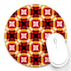 Cute Pretty Elegant Pattern 8  Mouse Pad (round)