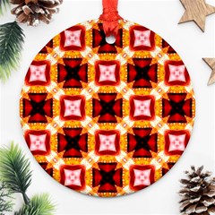 Cute Pretty Elegant Pattern Round Ornament (two Sides)