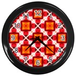 Cute Pretty Elegant Pattern Wall Clock (Black) Front