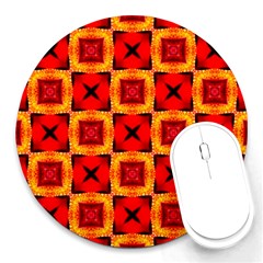 Cute Pretty Elegant Pattern 8  Mouse Pad (round)