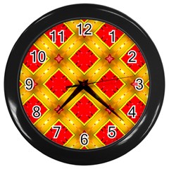 Cute Pretty Elegant Pattern Wall Clock (black) by GardenOfOphir