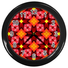 Cute Pretty Elegant Pattern Wall Clock (black) by GardenOfOphir