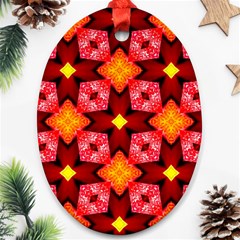 Cute Pretty Elegant Pattern Oval Ornament (two Sides)