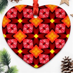 Cute Pretty Elegant Pattern Heart Ornament (two Sides) by GardenOfOphir