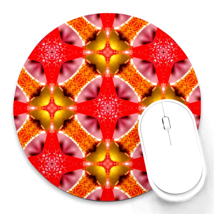 Cute Pretty Elegant Pattern 8  Mouse Pad (Round)