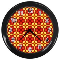 Cute Pretty Elegant Pattern Wall Clock (black) by GardenOfOphir