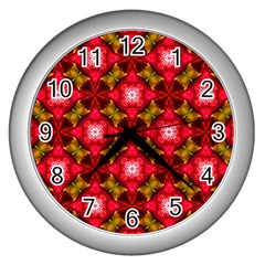 Cute Pretty Elegant Pattern Wall Clock (Silver)